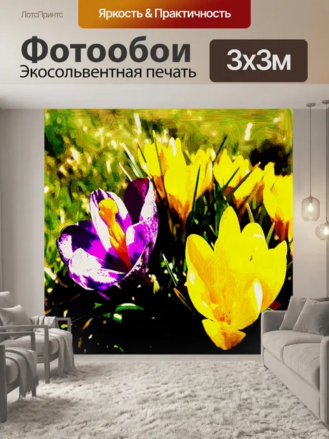 Фотообои постер с крокусами
