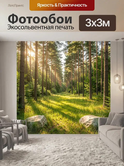 Фотообои Солнечная сосновая роща