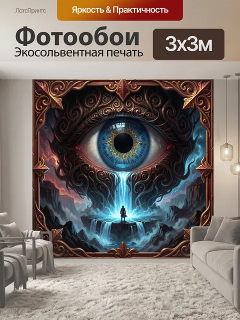 Фотообои Мистический глаз над водопадом