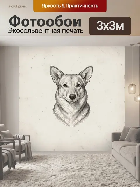 Фотообои Пастушья собака в графике