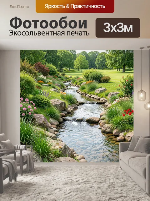 Фотообои Цветущий ручей в парке