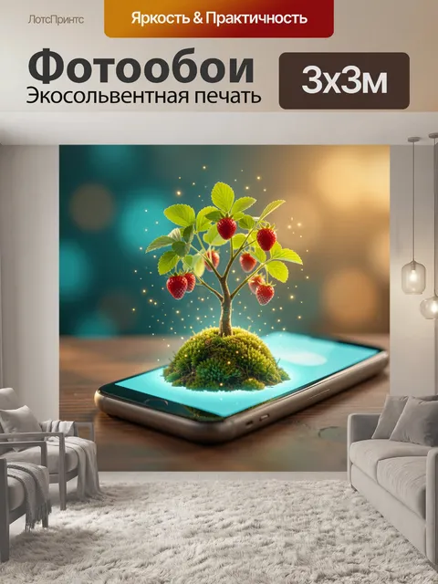 Фотообои Ягодное деревце на дисплее
