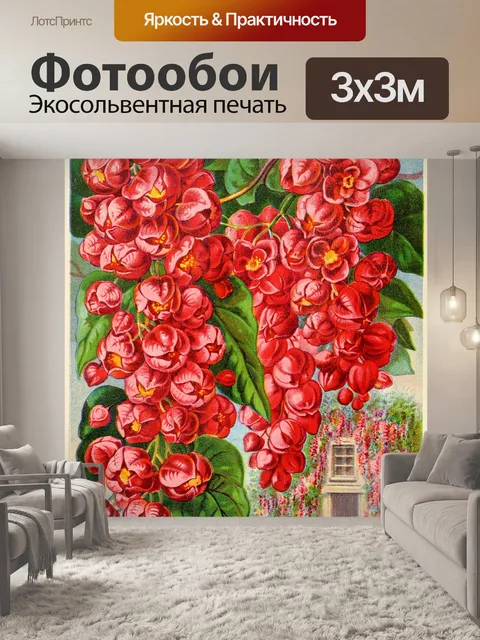 Фотообои Винтажные рекламные семена цветов