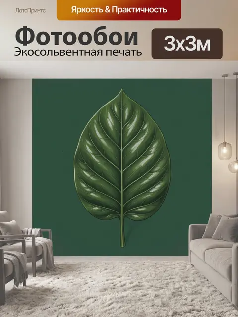 Фотообои Лист монстеры на тёмном фоне