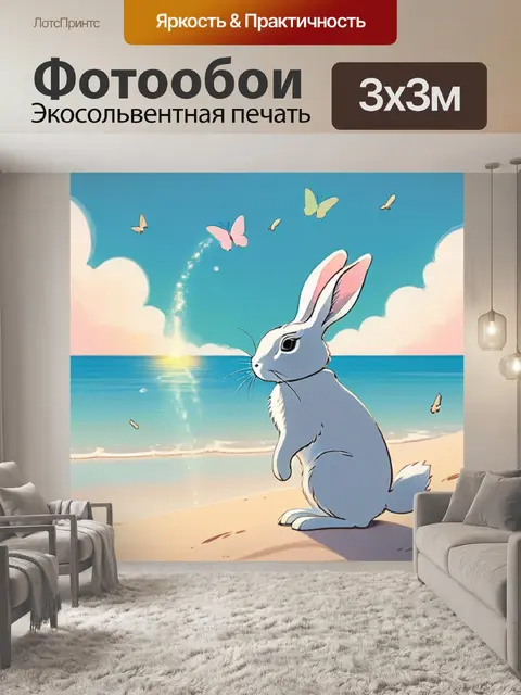 Фотообои заяц на пляже