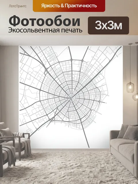 Фотообои Радиальная схема городских улиц