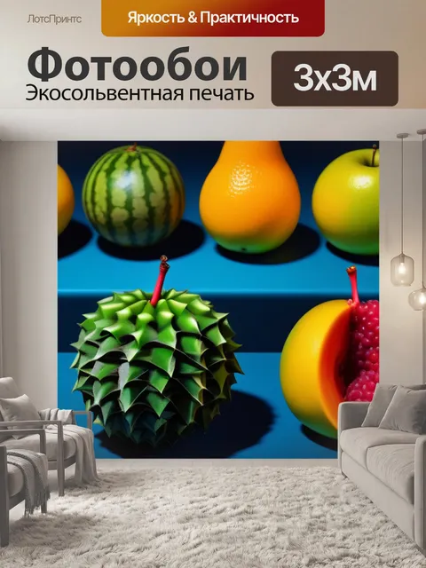 Фотообои сюрреалистические фрукты в необычных формах