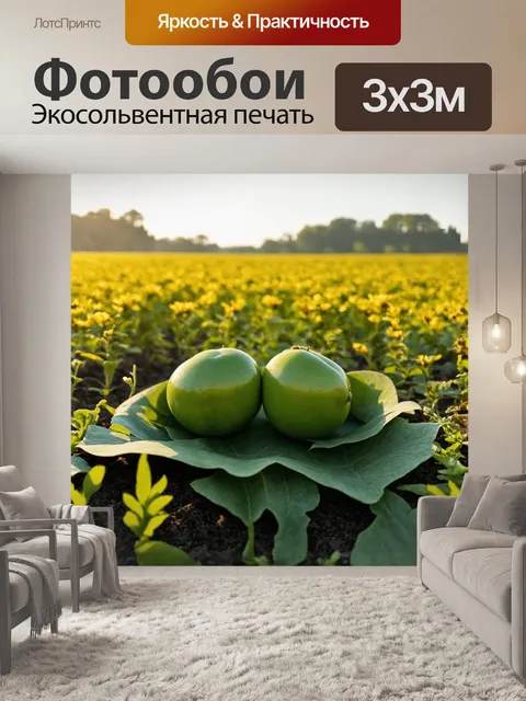 Фотообои на переднем плане изображены двойняшки - две горошины