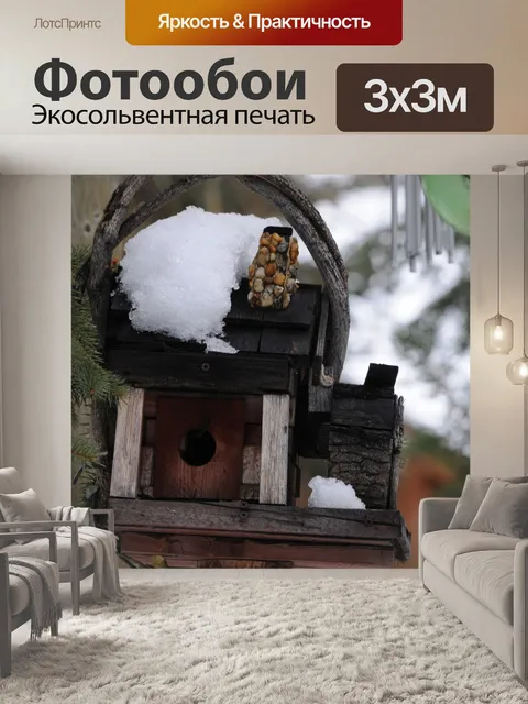 Фотообои Крупным планом Снежный Скворечник