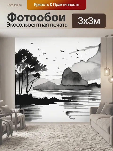 Фотообои черный и белый