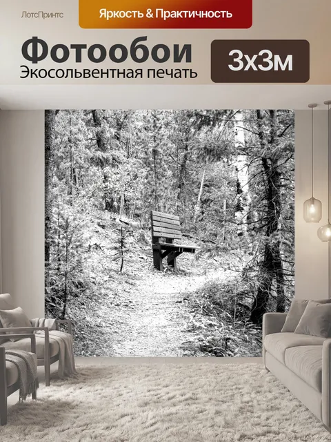 Фотообои Скамья в лесу