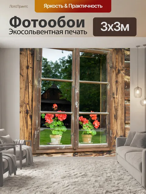 Фотообои Цветы в окне