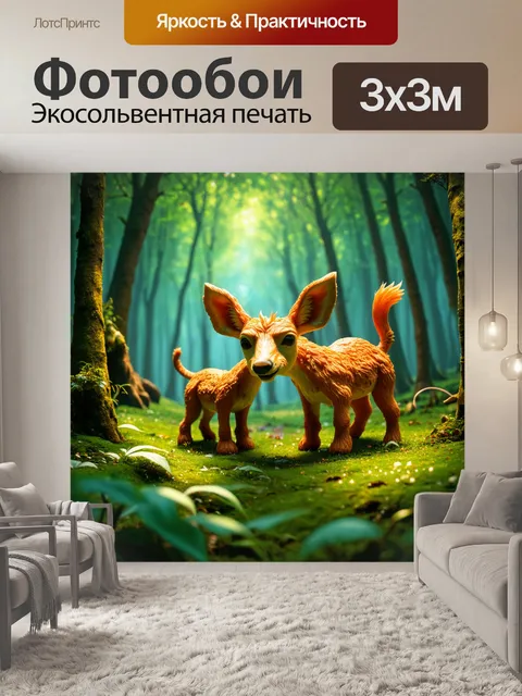Фотообои животные в волшебном лесу