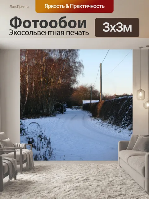 Фотообои Снег и Evening Sun