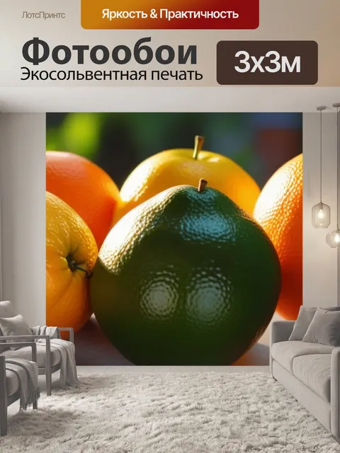 Фотообои цитрусовые фрукты освещенные закатными лучами