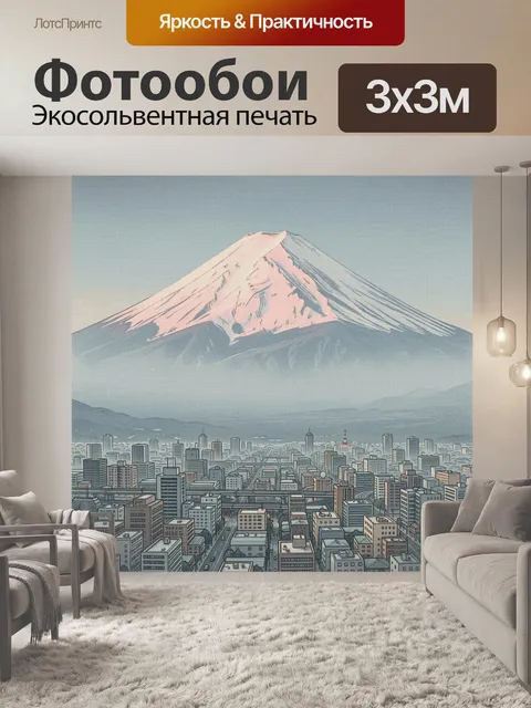 Фотообои Гора над городским пейзажем