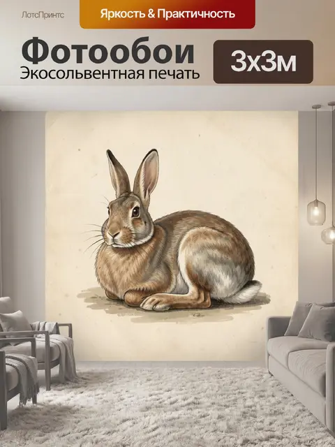 Фотообои Заяц в сидячей позе