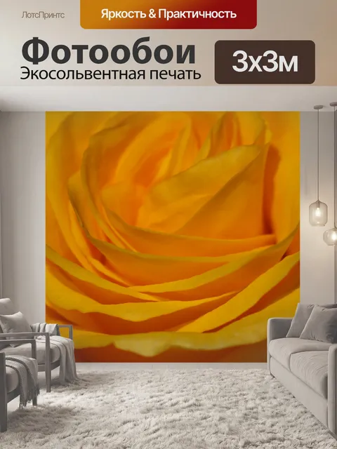 Фотообои Желтые лепестки розы
