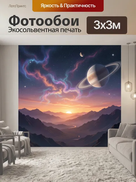 Фотообои Космический пейзаж с планетой