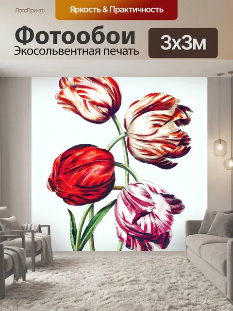Фотообои Цветы тюльпаны арт старые