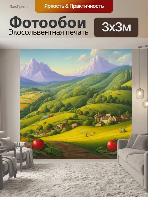 Фотообои пейзаж с фруктами