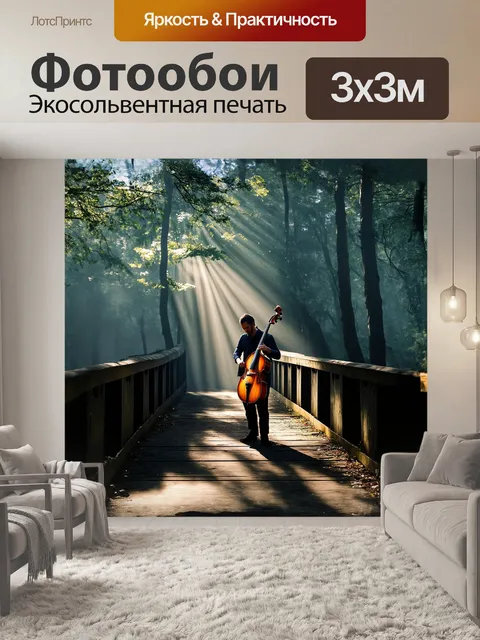 Фотообои басист играет на мосту