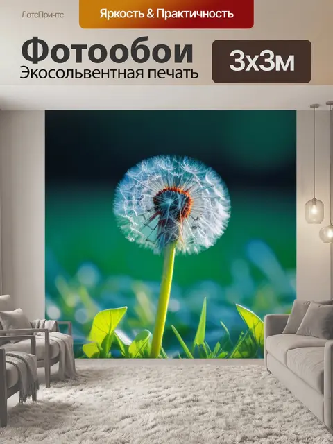 Фотообои с одуванчиком легкий
