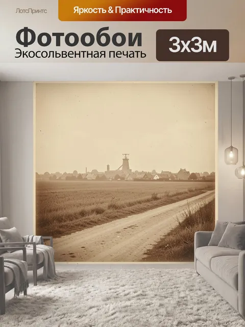 Фотообои Сельская дорога к деревне