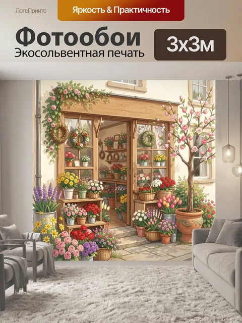 Фотообои Цветочный магазин у дома