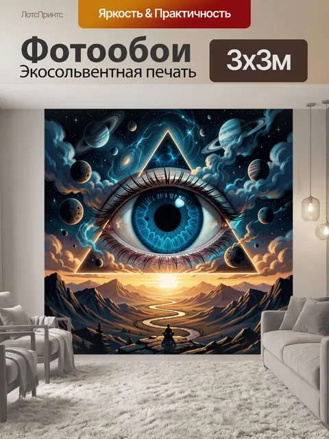 Фотообои Космический глаз над горами