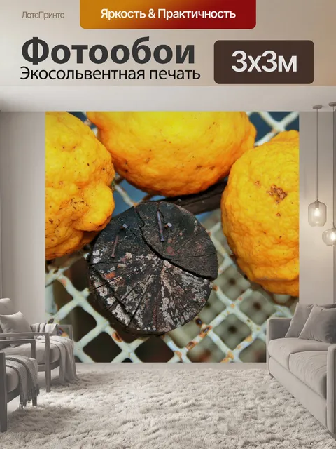 Фотообои Три лимона и кусочек дерева