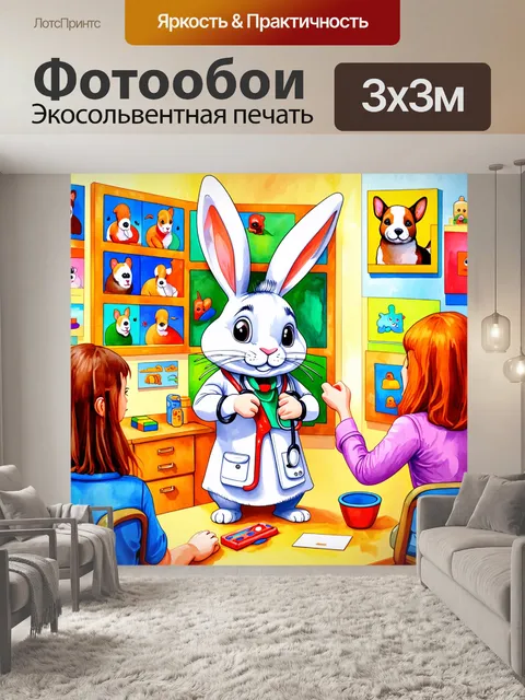 Фотообои забавный кролик-доктор