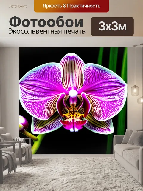 Фотообои орхидея с матовыми и глянцевыми текстурами
