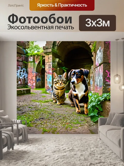Фотообои животные в стиле гранж