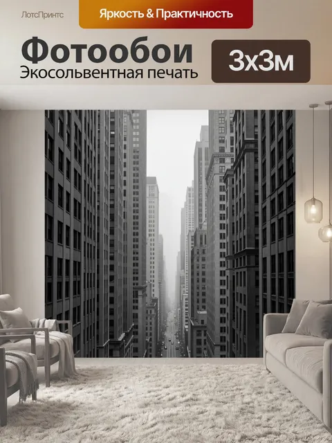 Фотообои Монохромный каньон небоскрёбов