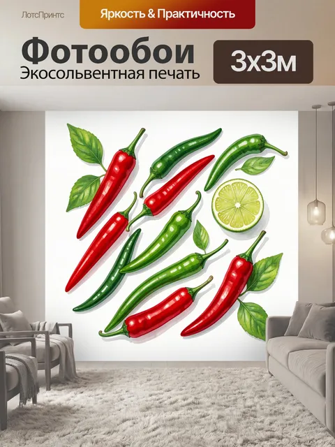 Фотообои Острые стручки и лайм