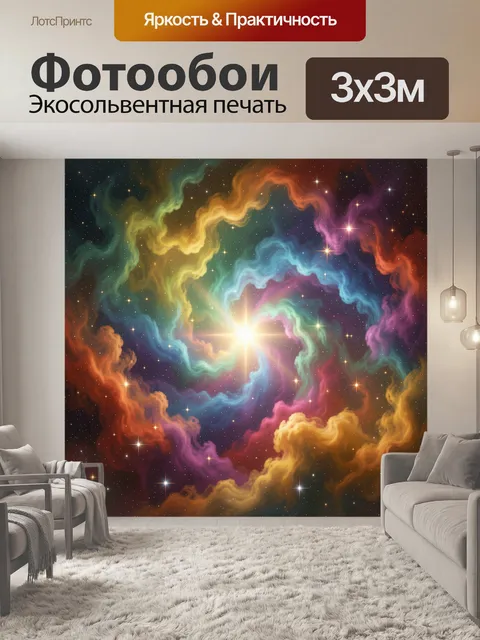 Фотообои Космическая туманность со звездой