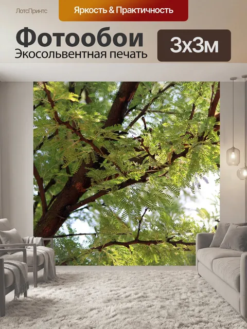 Фотообои дерево с листьями составных