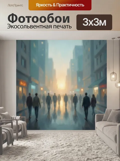 Фотообои Городская улица в утреннем тумане