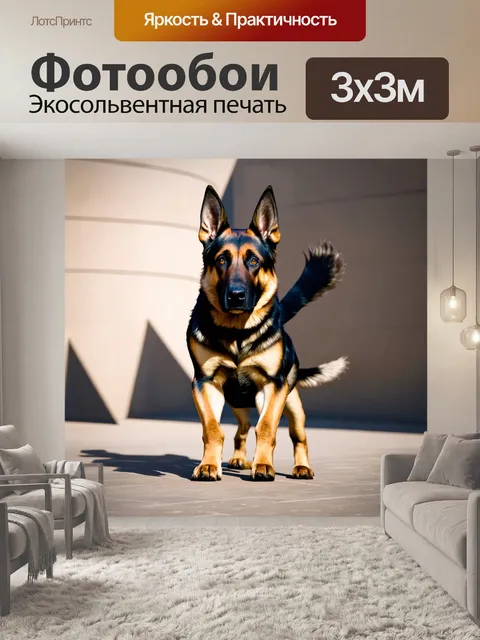 Фотообои реалистичная фотография немецкой овчарки