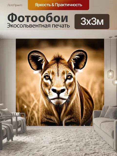 Фотообои животные в стиле сепия
