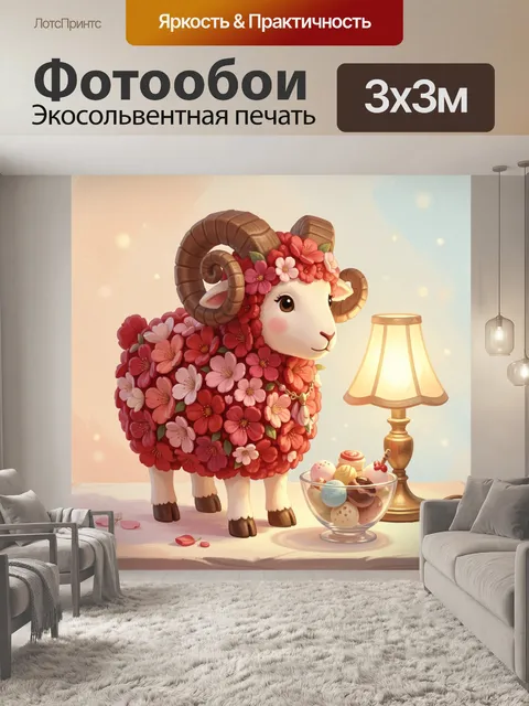 Фотообои Цветочный барашек у лампы