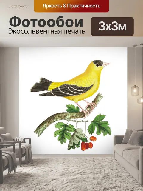 Фотообои Птица старинный художественный плакат