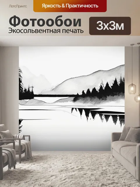 Фотообои черно белая простая