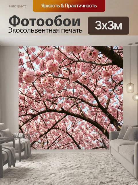 Фотообои Розовое цветение сакуры