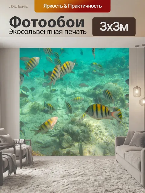 Фотообои Тропические рыбы под водой