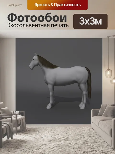 Фотообои серый конь