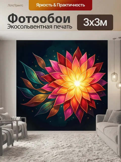 Фотообои Светящийся цветок в космосе