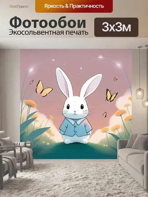 Фотообои ﻿кролик минимализм