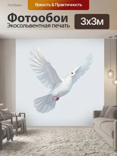 Фотообои Белый голубь в полёте